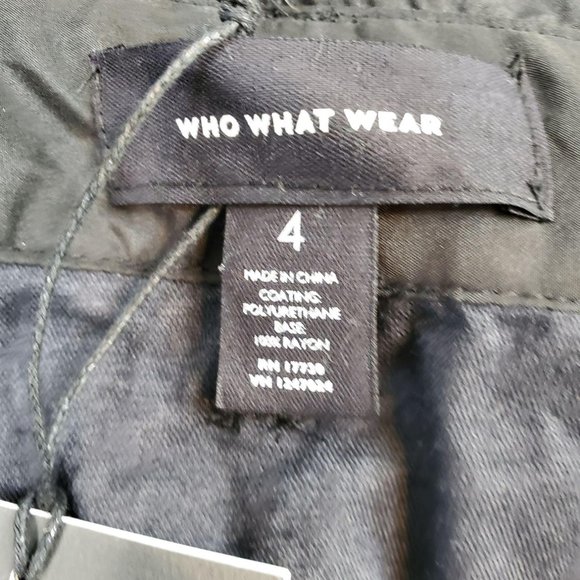 Who What Wear Womens Black Waist Tie Button Front - Picture 5 of 5